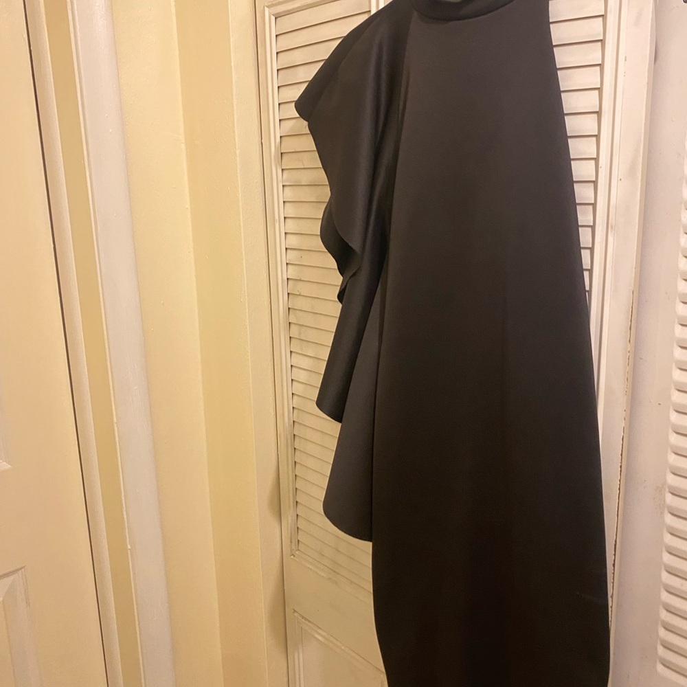 Elegant Black Ruffle Dress - Picture 4 of 4